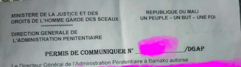GRATUITÉ DE SERVICES PUBLICS AU MALI : Qu’en est-il du permis de communiquer avec un détenu ?